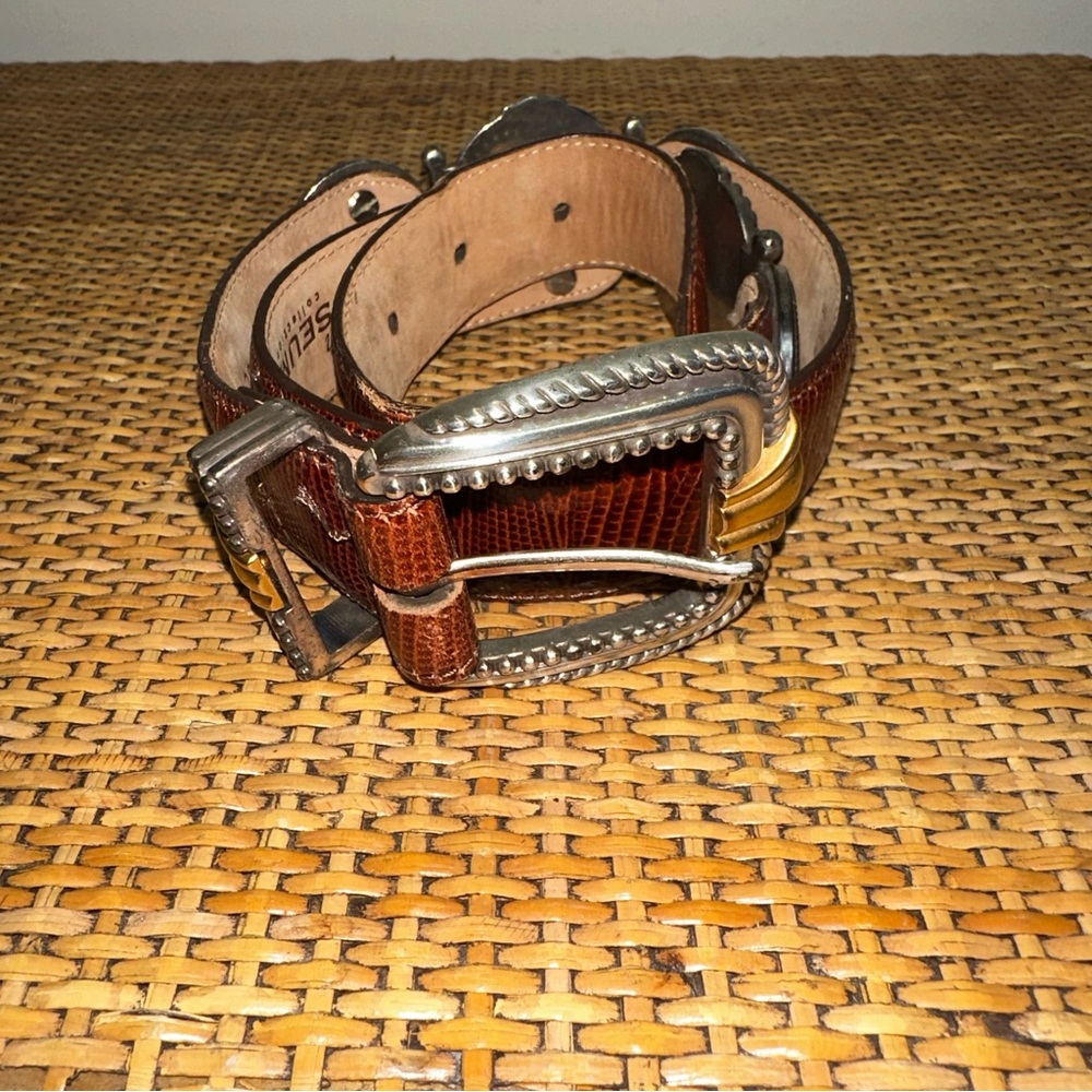 VTG 90 Brighton Museum Collection Brown Roman Coins Pegasus Brown Leather Belt